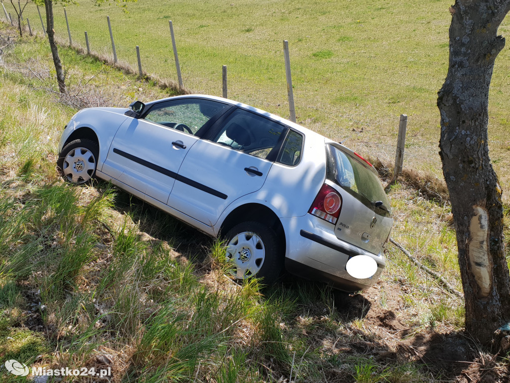 Kolizja volkswagena w pobliżu Barcina