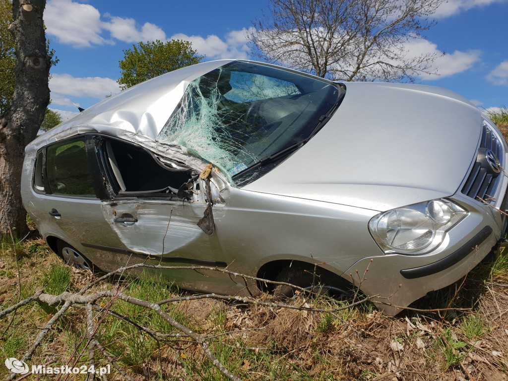 Kolizja volkswagena w pobliżu Barcina