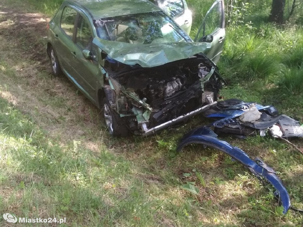Kierująca peugeotem wjechała do rowu
