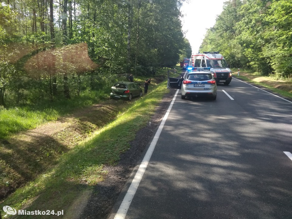 Kierująca peugeotem wjechała do rowu