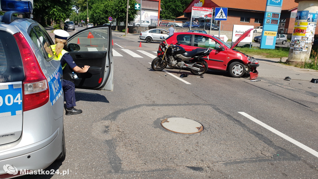 Zderzenie z motocyklistą na ulicy Dworcowej