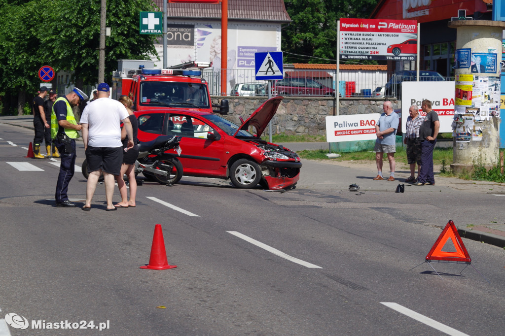 Zderzenie z motocyklistą na ulicy Dworcowej