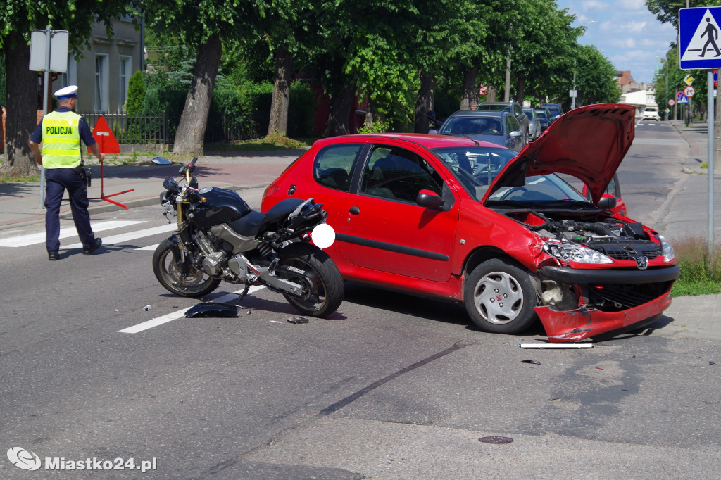 Zderzenie z motocyklistą na ulicy Dworcowej