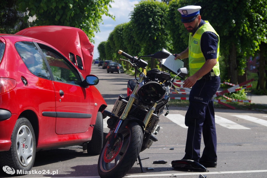 Zderzenie z motocyklistą na ulicy Dworcowej