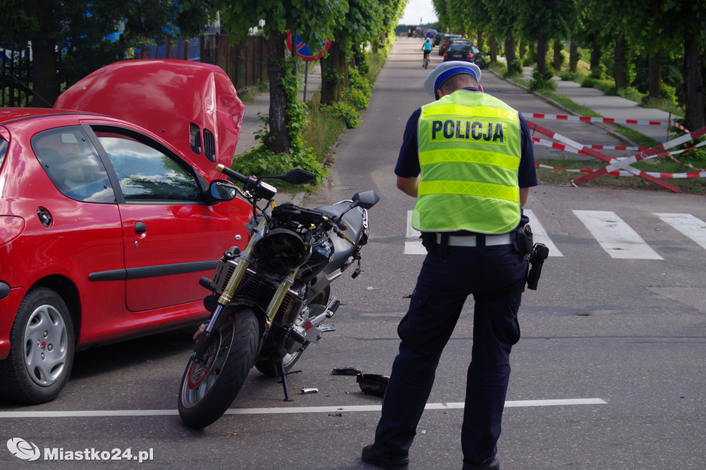 Zderzenie z motocyklistą na ulicy Dworcowej