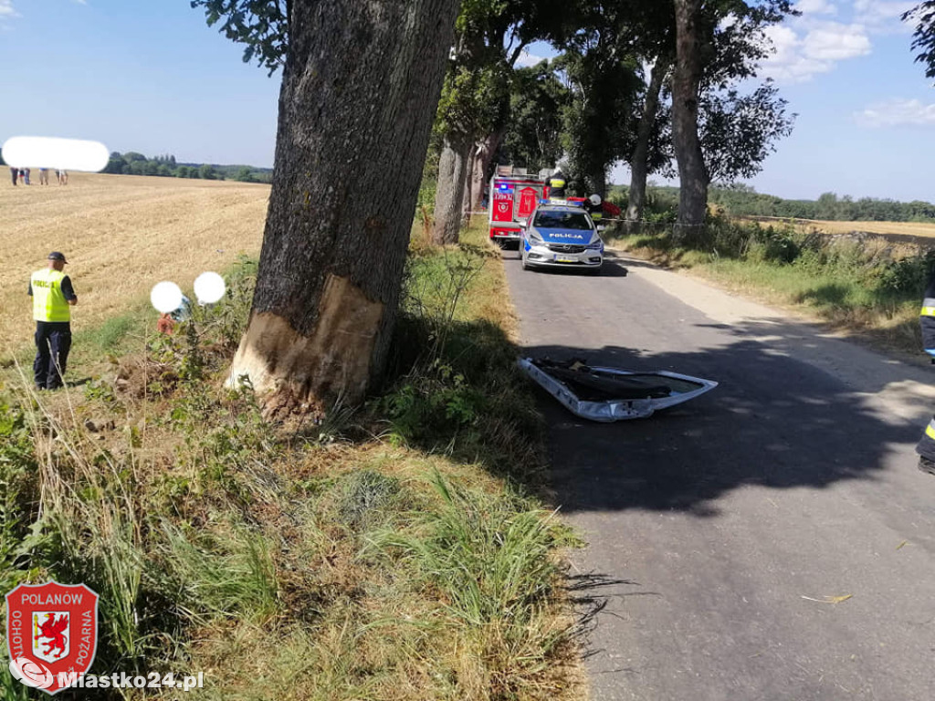 Wypadek na drodze powiatowej. Dwie osoby nie żyją