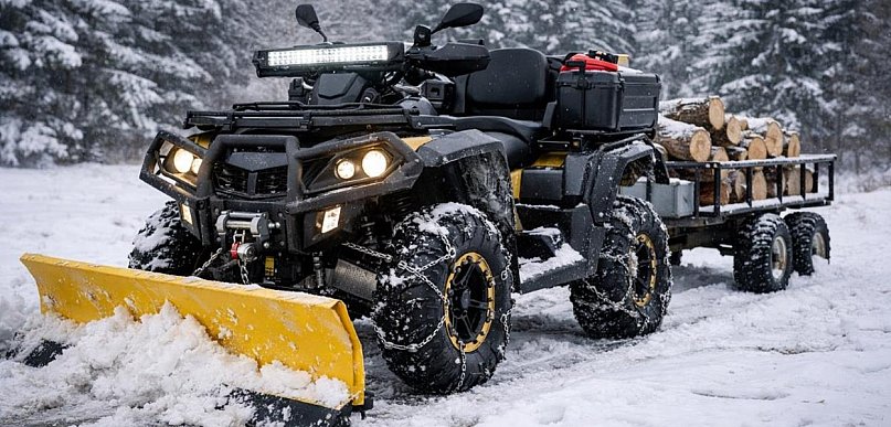 Quad do odśnieżania i pracy w lesie - czym powinien się charakteryzować?