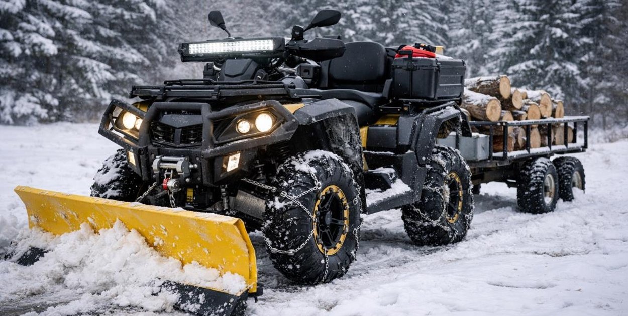 Quad do odśnieżania i pracy w lesie - czym powinien się charakteryzować?